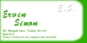 ervin simon business card